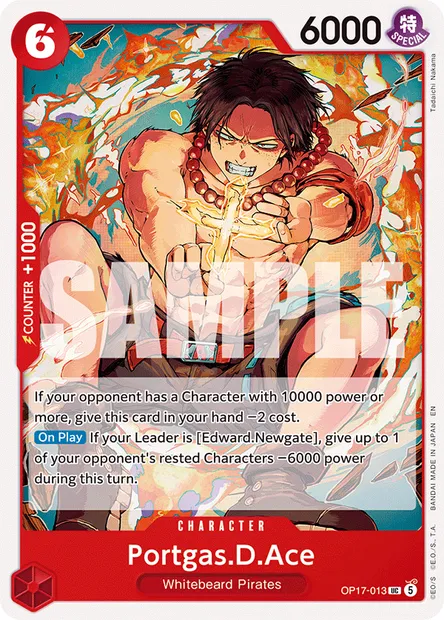 Portgas.D.Ace, One Piece card OP17-013 — THE WORLD’S STRONGEST WARRIORS set