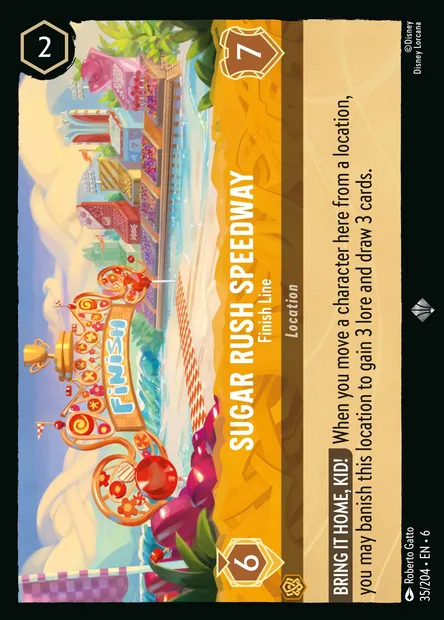 Sugar Rush Speedway - Finish Line, Disney Lorcana card CH6-035 — Azurite Sea set