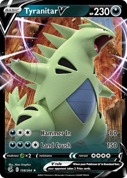 Tyranitar V, Pokémon card FST 158 — Fusion Strike set