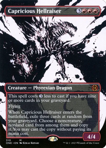 Capricious Hellraiser, Magic card ONE 310 — Phyrexia: All Will Be One set
