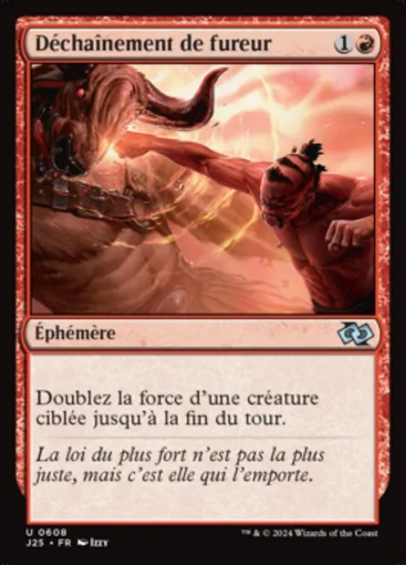 Déchaînement de fureur, carte Magic J25 608 — extension Foundations Jumpstart