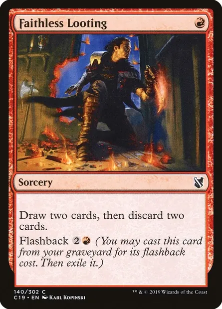 Faithless Looting, Magic card C19 140 — Commander 2019 set