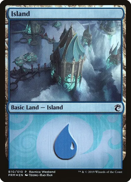 Island, Magic card PRW2 B10 — RNA Ravnica Weekend set