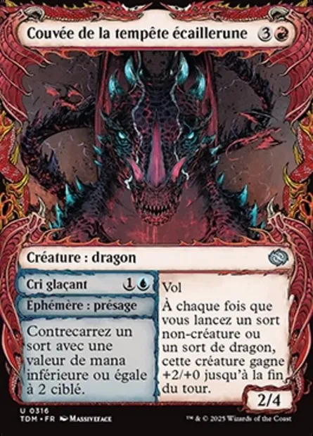 Runescale Stormbrood // Vol, carte Magic TDM 316 — extension Tarkir: Dragonstorm