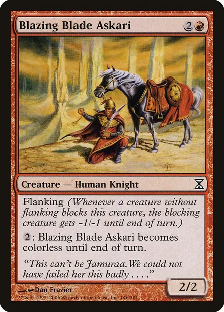 Blazing Blade Askari, Magic card TSP 146 — Time Spiral set