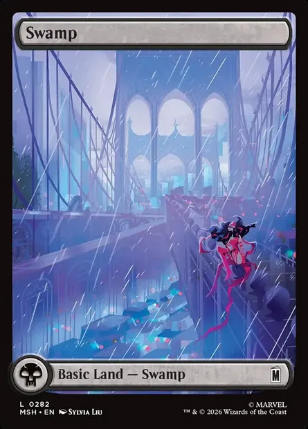 Swamp, Magic card MSH 282 — Marvel Super Heroes set