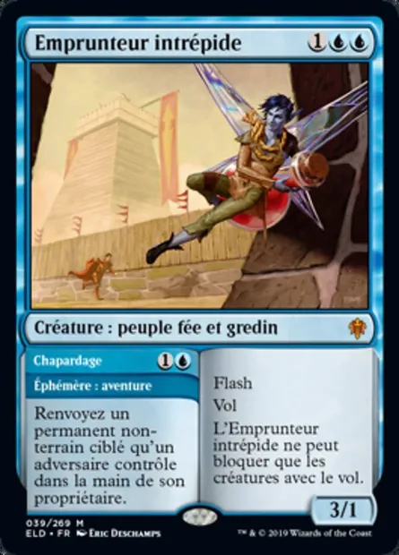 Emprunteur intrépide // Chapardage, carte Magic ELD 39 — extension Throne of Eldraine