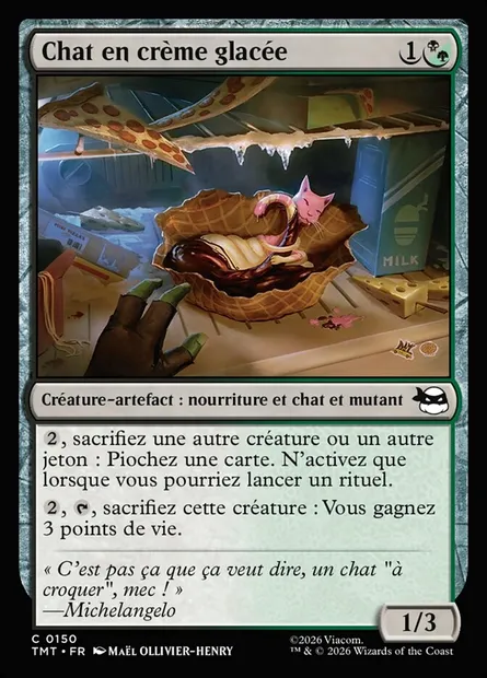 Chat en crème glacée, carte Magic TMT 150 — extension Teenage Mutant Ninja Turtles
