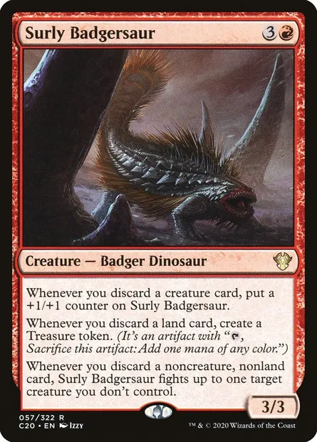 Surly Badgersaur, Magic card C20 57 — Commander 2020 set