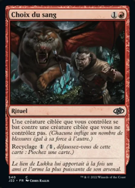 Choix du sang, carte Magic J22 540 — extension Jumpstart 2022