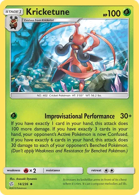 Kricketune, Pokémon card CEC 14 — Cosmic Eclipse set
