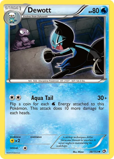 Dewott, Pokémon card LTR 38 — Legendary Treasures set