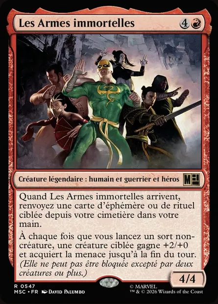 Les Armes immortelles, carte Magic MSC 547 — extension Marvel Super Heroes Commander