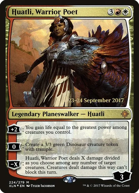 Huatli, Warrior Poet, Magic card PXLN 224s — Ixalan Promos set
