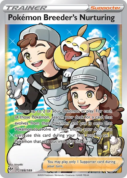 Pokémon Breeder's Nurturing, Pokémon card DAA 188 — Darkness Ablaze set