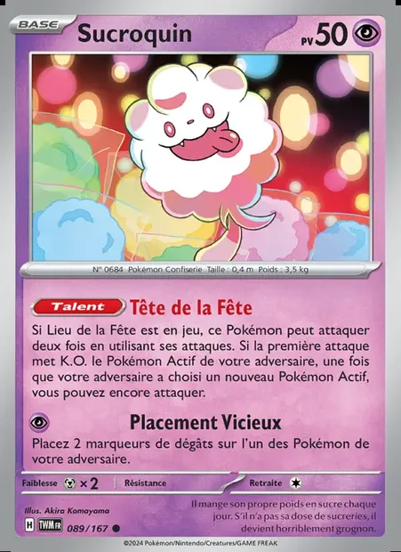 Sucroquin, carte Pokémon TWM 089 — extension Mascarade Crépusculaire