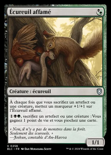 Écureuil affamé, carte Magic BLC 258 — extension Bloomburrow Commander