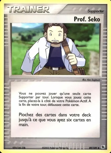 Prof. Seko, carte Pokémon RS 89 — extension EX Rubis & Saphir