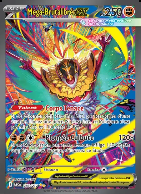 Méga-Brutalibré-ex, carte Pokémon ASC 283 — extension Héros Transcendants