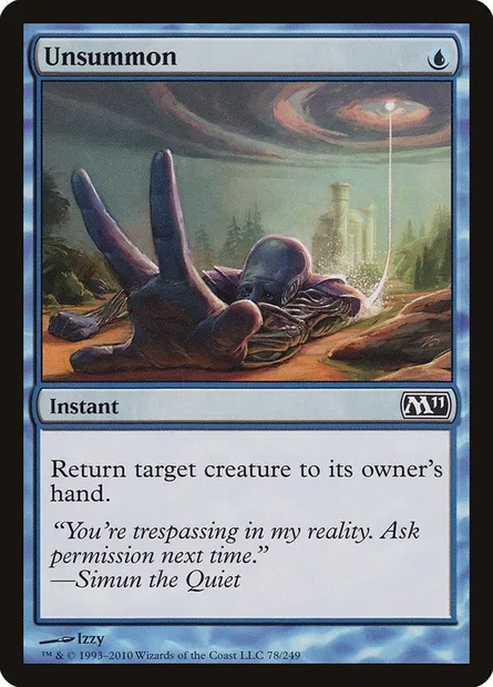Unsummon, Magic card M11 78 — Magic 2011 set