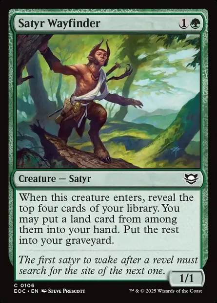 Satyr Wayfinder, Magic card EOC 106 — Edge of Eternities Commander set