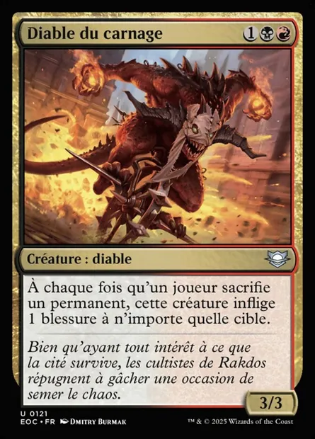 Diable du carnage, carte Magic EOC 121 — extension Edge of Eternities Commander