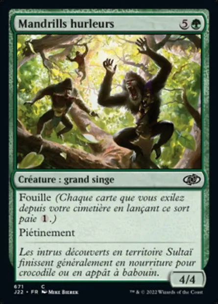Mandrills hurleurs, carte Magic J22 671 — extension Jumpstart 2022