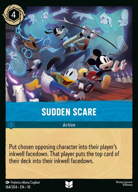 Sudden Scare, Disney Lorcana card CH10-164 — Whispers in the Well set