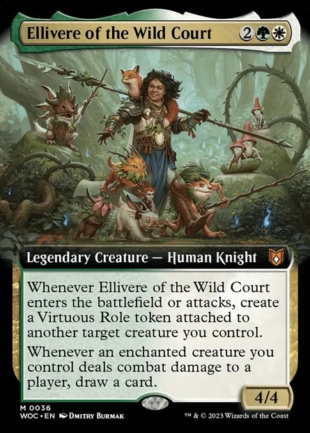 Ellivère de la Cour sauvage, carte Magic WOC 36 — extension Wilds of Eldraine Commander