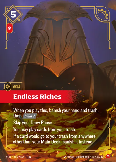 Endless Riches, carte Riftbound VEN 022 — extension Vendetta