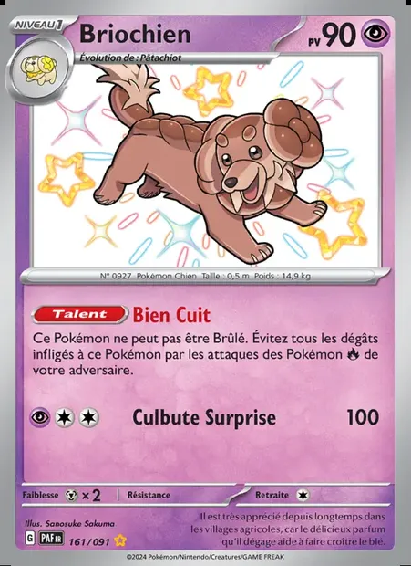 Briochien, carte Pokémon PAF 161 — extension Destinées de Paldea