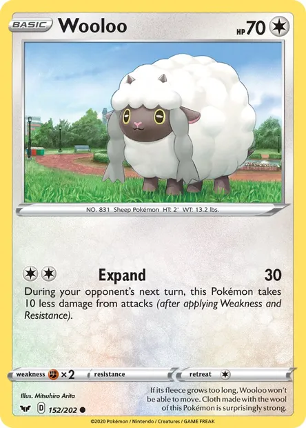 Wooloo, Pokémon card SSH 152 — Sword & Shield set