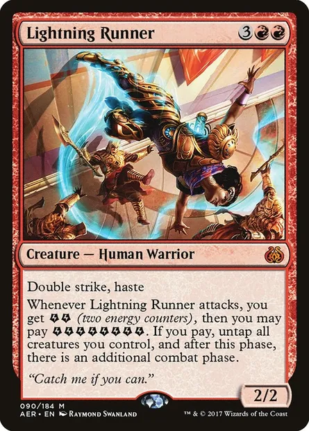 Lightning Runner, Magic card AER 90 — Aether Revolt set