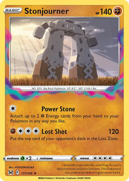 Stonjourner, Pokémon card LOR 111 — Lost Origin set