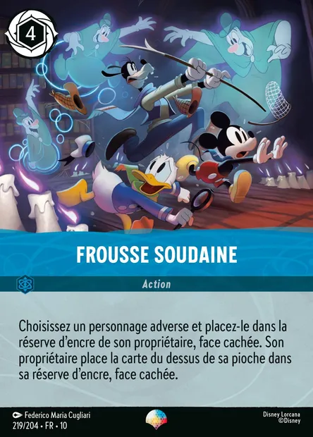 Frousse soudaine, carte Disney Lorcana CH10-219 — extension Lueurs dans les Profondeurs