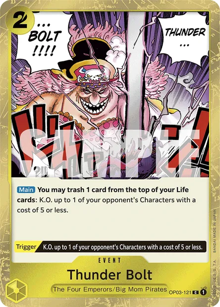Thunder Bolt, One Piece card OP03-121 — PILLARS OF STRENGTH set