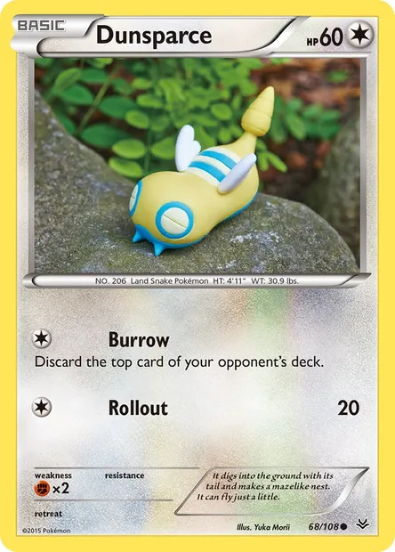 Dunsparce, Pokémon card ROS 68 — Roaring Skies set