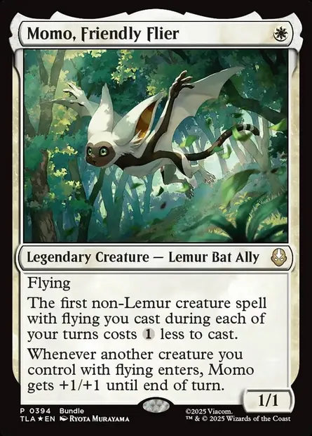 Momo, volant amical, carte Magic TLA 394 — extension Avatar: The Last Airbender