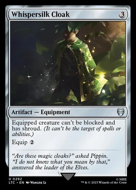 Whispersilk Cloak, Magic card LTC 292 — Tales of Middle-earth Commander set