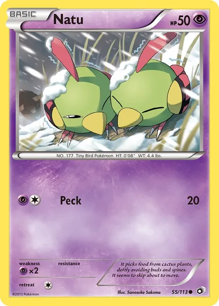 Natu, Pokémon card LTR 55 — Legendary Treasures set