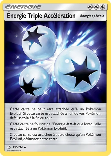 Énergie Triple Accélération, carte Pokémon UNB 190 — extension Alliance Infaillible