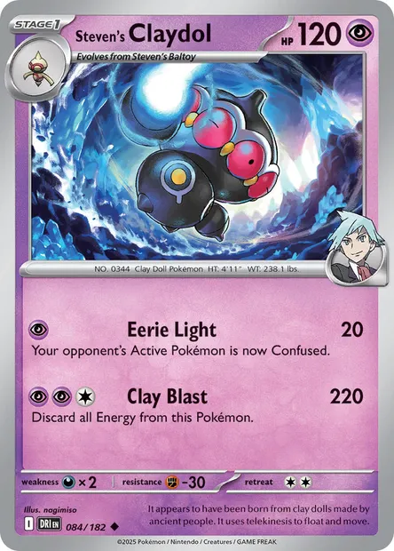 Steven's Claydol, Pokémon card DRI 084 — Destined Rivals set
