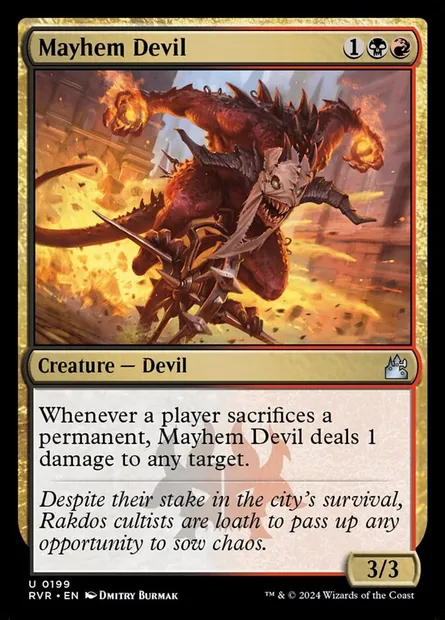 Mayhem Devil, Magic card RVR 199 — Ravnica Remastered set