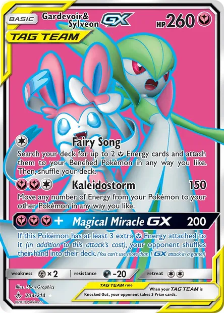 Gardevoir & Sylveon GX, Pokémon card UNB 204 — Unbroken Bonds set