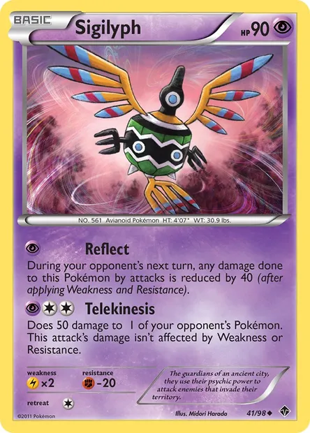 Sigilyph, Pokémon card EPO 41 — Emerging Powers set