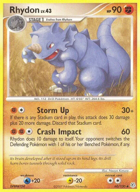 Rhydon, Pokémon card DP 60 — Diamond & Pearl set