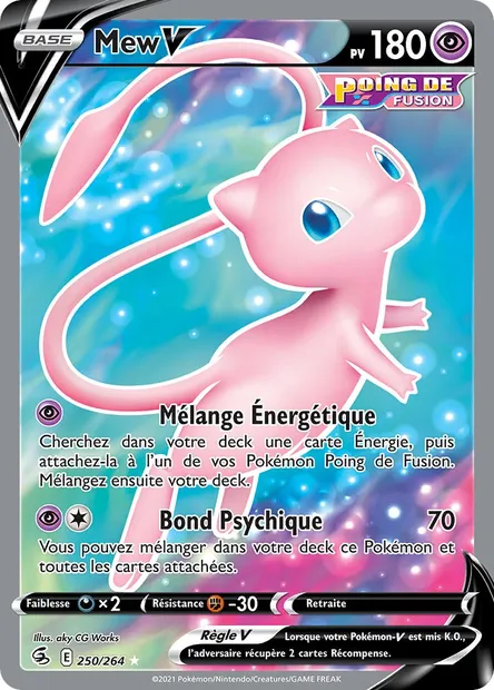 Mew V, carte Pokémon FST 250 — extension Poing de Fusion
