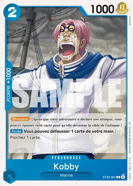 Kobby, carte One Piece ST33-001 — extension BLEU Kuzan