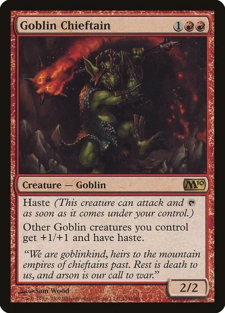 Goblin Chieftain, Magic card M10 139 — Magic 2010 set