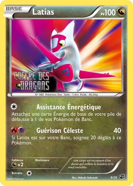 Latias, carte Pokémon DRV 9 — extension Coffre des Dragons